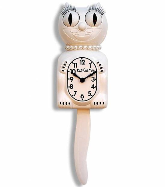White-Lady-Kit-Cat-Clock