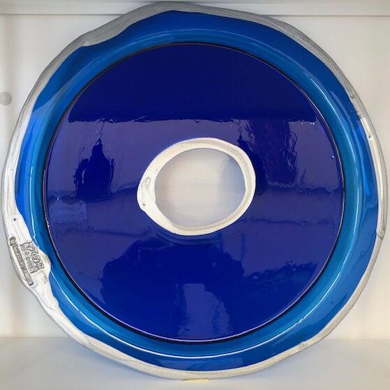 Vassoio Gaetano-Pesce Rotondo L Blu in resina rigida
