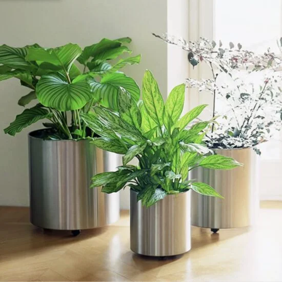 Veca Vaso Naxos 25 Cm Antracite – Design Moderno Per Interni E Giardino, Resistente Al Gelo E UV, Made In Italy