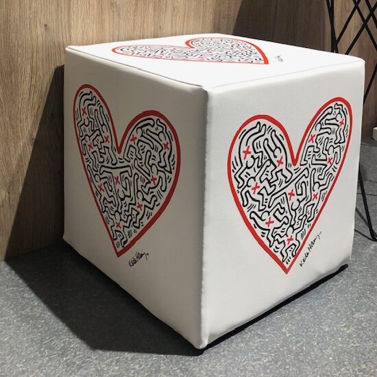 Cubo Keith Haring Dance Love in ecopelle