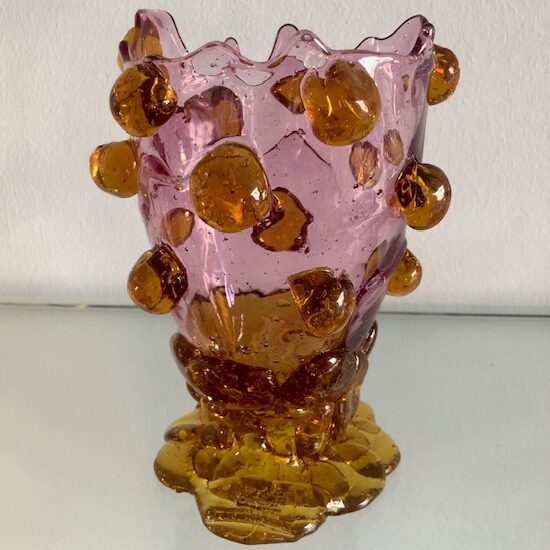 Vaso Gaetano Pesce Nugget S fucsia e ambra