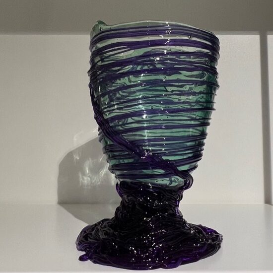 Vaso Gaetano-Pesce Spaghetti S Azzurro e Viola trasparente