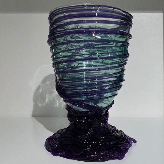 Vaso Gaetano-Pesce Spaghetti S Azzurro in resina morbida