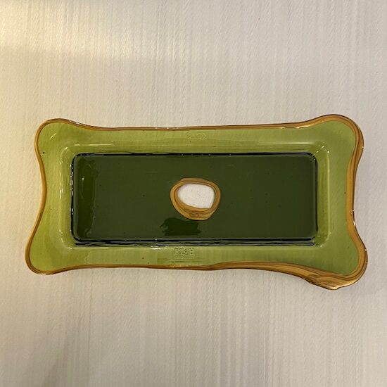 Vassoio-S-Rettangolare Verde/Oro Gaetano Pesce