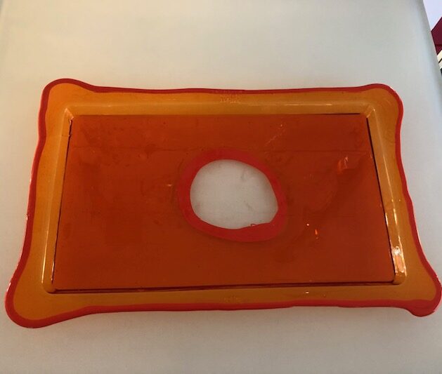 Vassoio Arancione Gaetano-Pesce Rettangolare-L realizzato in resina