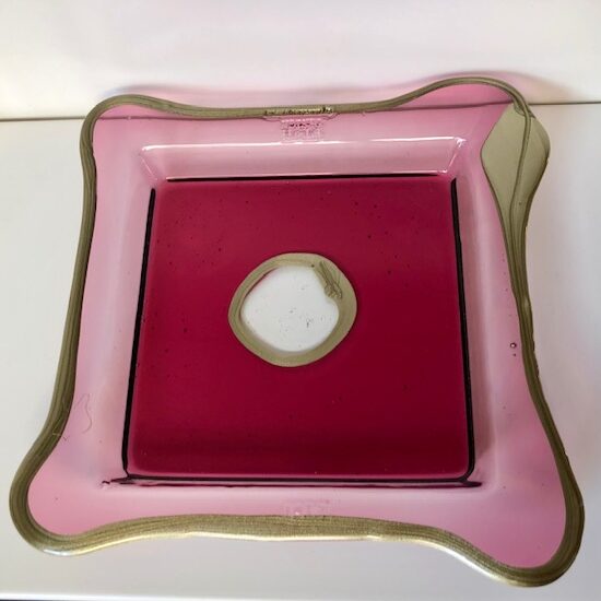 Vassoio Gaetano-Pesce Quadrato S Rosa in resina rigida
