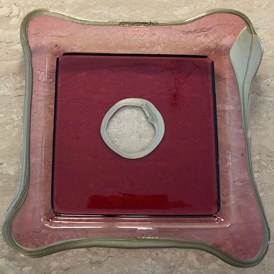 Vassoio Gaetano-Pesce Quadrato S Rosa e Bronzo