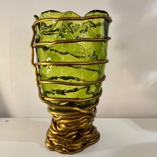 Vaso Gaetano-Pesce Pompitu-II L Verde-Oro