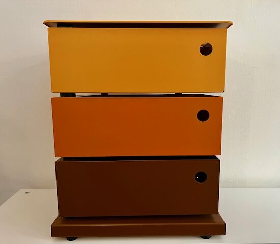 Mobile girevole 3 cassetti Toni-caldi