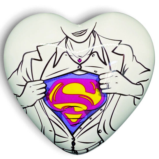 Cuore Super Mamma in porcellana