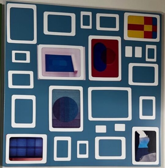 Porta-fotografie Magnetico da-Parete Q Azzurro illuminato